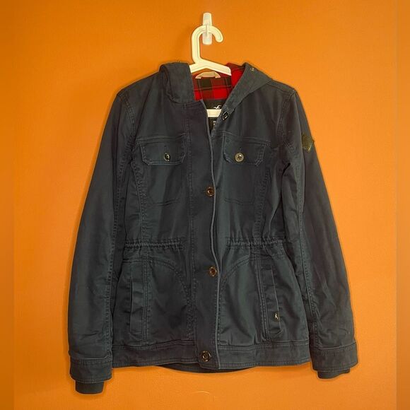 Hollister Quilted Cargo Jacket with Hoodie Womens Size S - Picture 1 of 6